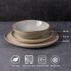 imageAmorArc Ceramic Dinnerware SetsHandmade Reactive Glaze Stonewre Plates and Bowls SetsHighly Chip and Crack Resistant  Dishwasher ampamp Microwave Safe Dishes SetService for 4 12pcCappuccino