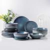 imageAmorArc Ceramic Dinnerware SetsHandmade Reactive Glaze Stonewre Plates and Bowls SetsHighly Chip and Crack Resistant  Dishwasher ampamp Microwave Safe Dishes SetService for 4 12pcCeylon Blue