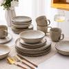 imageAmorArc Ceramic Dinnerware SetsHandmade Reactive Glaze Stonewre Plates and Bowls SetsHighly Chip and Crack Resistant  Dishwasher ampamp Microwave Safe Dishes SetService for 4 12pcCappuccino