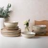 imageAmorArc Ceramic Dinnerware SetsHandmade Reactive Glaze Stonewre Plates and Bowls SetsHighly Chip and Crack Resistant  Dishwasher ampamp Microwave Safe Dishes SetService for 4 12pcCappuccino