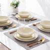 imageAmorArc Ceramic Dinnerware SetsHandmade Reactive Glaze Stonewre Plates and Bowls SetsHighly Chip and Crack Resistant  Dishwasher ampamp Microwave Safe Dishes SetService for 4 12pcIce Cream