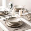 imageAmorArc Ceramic Dinnerware SetsHandmade Reactive Glaze Stonewre Plates and Bowls SetsHighly Chip and Crack Resistant  Dishwasher ampamp Microwave Safe Dishes SetService for 4 12pcCappuccino