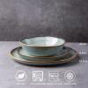 imageAmorArc Ceramic Dinnerware SetsHandmade Reactive Glaze Stonewre Plates and Bowls SetsHighly Chip and Crack Resistant  Dishwasher ampamp Microwave Safe Dishes SetService for 4 12pcOcean
