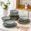 imageAmorArc Ceramic Dinnerware SetsHandmade Reactive Glaze Stonewre Plates and Bowls SetsHighly Chip and Crack Resistant  Dishwasher ampamp Microwave Safe Dishes SetService for 4 12pcOcean