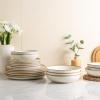 imageAmorArc Ceramic Dinnerware SetsHandmade Reactive Glaze Stonewre Plates and Bowls SetsHighly Chip and Crack Resistant  Dishwasher ampamp Microwave Safe Dishes SetService for 4 12pcPearl White