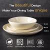imageAmorArc Ceramic Dinnerware SetsHandmade Reactive Glaze Stonewre Plates and Bowls SetsHighly Chip and Crack Resistant  Dishwasher ampamp Microwave Safe Dishes SetService for 4 12pcIce Cream