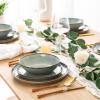 imageAmorArc Ceramic Dinnerware SetsHandmade Reactive Glaze Stonewre Plates and Bowls SetsHighly Chip and Crack Resistant  Dishwasher ampamp Microwave Safe Dishes SetService for 4 12pcOcean