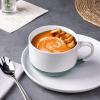 imageAmorArc Ceramic Soup Mugs with Lid 24 oz Large Soup Cups with Hanlde for Coffee Cereal Salad Noodles Tea Soup Bowls Cups MicrowaveampampDishwasher Safe Set of 2 Mix 24oz  Set of 2Purple  Green