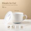 imageAmorArc Ceramic Soup Mugs with Lid 24 oz Large Soup Cups with Hanlde for Coffee Cereal Salad Noodles Tea Soup Bowls Cups MicrowaveampampDishwasher Safe Set of 2 Mix 24oz  Set of 2Mix