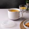 imageAmorArc Ceramic Soup Mugs with Lid 24 oz Large Soup Cups with Hanlde for Coffee Cereal Salad Noodles Tea Soup Bowls Cups MicrowaveampampDishwasher Safe Set of 2 Mix 24oz  Set of 2Purple  Green