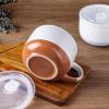 imageAmorArc Ceramic Soup Mugs with Lid 24 oz Large Soup Cups with Hanlde for Coffee Cereal Salad Noodles Tea Soup Bowls Cups MicrowaveampampDishwasher Safe Set of 2 Mix 24oz  Set of 2Alloy Orange