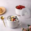 imageAmorArc Ceramic Soup Mugs with Lid 24 oz Large Soup Cups with Hanlde for Coffee Cereal Salad Noodles Tea Soup Bowls Cups MicrowaveampampDishwasher Safe Set of 2 Mix 24oz  Set of 2Blue