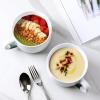 imageAmorArc Ceramic Soup Mugs with Lid 24 oz Large Soup Cups with Hanlde for Coffee Cereal Salad Noodles Tea Soup Bowls Cups MicrowaveampampDishwasher Safe Set of 2 Mix 24oz  Set of 2Green