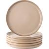 imageAmorArc Dinner Plates Set of 6 105 Inch Reactive Glaze Ceramic Plates Set Microwave Dishwasher Safe Scratch Resistant Modern Large Dinnerware Dishes Set Kitchen Stoneware PlatesReactive Latte