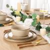imageAmorArc Dinner Plates Set of 6 105 Inch Reactive Glaze Ceramic Plates Set Microwave Dishwasher Safe Scratch Resistant Modern Large Dinnerware Dishes Set Kitchen Stoneware PlatesCappuccino