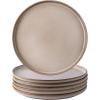 imageAmorArc Dinner Plates Set of 6 105 Inch Reactive Glaze Ceramic Plates Set Microwave Dishwasher Safe Scratch Resistant Modern Large Dinnerware Dishes Set Kitchen Stoneware PlatesCappuccino