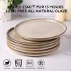 imageAmorArc Dinner Plates Set of 6 105 Inch Reactive Glaze Ceramic Plates Set Microwave Dishwasher Safe Scratch Resistant Modern Large Dinnerware Dishes Set Kitchen Stoneware PlatesCappuccino