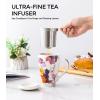 imageAmorArc Porcelain Tea Mug with Infuser and Lid 18 Oz Tea Cup with Handle for Loose Leaf Tea Gift for Tea Lovers of Men and WomenAnemone