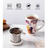 imageAmorArc Porcelain Tea Mug with Infuser and Lid 18 Oz Tea Cup with Handle for Loose Leaf Tea Gift for Tea Lovers of Men and WomenAnemone