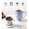 imageAmorArc Porcelain Tea Mug with Infuser and Lid 18 Oz Tea Cup with Handle for Loose Leaf Tea Gift for Tea Lovers of Men and WomenClassical Pattern