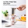 imageAmorArc Porcelain Tea Mug with Infuser and Lid 18 Oz Tea Cup with Handle for Loose Leaf Tea Gift for Tea Lovers of Men and WomenPeach Blossom