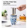 imageAmorArc Porcelain Tea Mug with Infuser and Lid 18 Oz Tea Cup with Handle for Loose Leaf Tea Gift for Tea Lovers of Men and WomenPeony