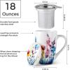 imageAmorArc Porcelain Tea Mug with Infuser and Lid 18 Oz Tea Cup with Handle for Loose Leaf Tea Gift for Tea Lovers of Men and WomenSage