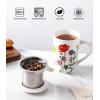 imageAmorArc Porcelain Tea Mug with Infuser and Lid 18 Oz Tea Cup with Handle for Loose Leaf Tea Gift for Tea Lovers of Men and WomenWild Flowers