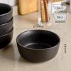 imageAmorArc Stoneware Cereal Bowls Set of 4 26oz Soup Bowls Set for Cereal Soup Snacks Modern Kitchen bowls for Meal Dishwasher ampampMicrowave Safe Matte BlackMatte Black