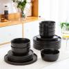 imageAmorArc Stoneware Cereal Bowls Set of 4 26oz Soup Bowls Set for Cereal Soup Snacks Modern Kitchen bowls for Meal Dishwasher ampampMicrowave Safe Matte BlackMatte Black