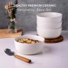 imageAmorArc Stoneware Cereal Bowls Set of 4 26oz Soup Bowls Set for Cereal Soup Snacks Modern Kitchen bowls for Meal Dishwasher ampampMicrowave Safe Matte BlackMatte White