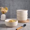 imageAmorArc Stoneware Cereal Bowls Set of 4 26oz Soup Bowls Set for Cereal Soup Snacks Modern Kitchen bowls for Meal Dishwasher ampampMicrowave Safe Matte BlackMatte Ivory