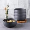 imageAmorArc Stoneware Cereal Bowls for Kitchen 28oz Large Ceramic Soup Bowls Set of 4 for Meal Oven MicrowaveampampDishwasher safe Kitchen Bowls with Wavy Rim Matte BlackSpeckled Black