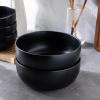 imageAmorArc Stoneware Cereal Bowls for Kitchen 28oz Large Ceramic Soup Bowls Set of 4 for Meal Oven MicrowaveampampDishwasher safe Kitchen Bowls with Wavy Rim Matte BlackMatte Black