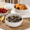 imageAmorArc Stoneware Cereal Bowls for Kitchen 28oz Large Ceramic Soup Bowls Set of 4 for Meal Oven MicrowaveampampDishwasher safe Kitchen Bowls with Wavy Rim Matte BlackMatte White