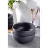 imageAmorArc Stoneware Cereal Bowls for Kitchen 28oz Large Ceramic Soup Bowls Set of 4 for Meal Oven MicrowaveampampDishwasher safe Kitchen Bowls with Wavy Rim Matte BlackSpeckled Black