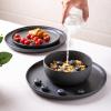 imageAmorArc Stoneware Cereal Bowls for Kitchen 28oz Large Ceramic Soup Bowls Set of 4 for Meal Oven MicrowaveampampDishwasher safe Kitchen Bowls with Wavy Rim Matte BlackSpeckled Black