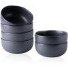 imageAmorArc Stoneware Cereal Bowls for Kitchen 28oz Large Ceramic Soup Bowls Set of 4 for Meal Oven MicrowaveampampDishwasher safe Kitchen Bowls with Wavy Rim Matte BlackSpeckled Black