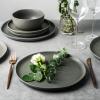 imageAmorArc Stoneware Cereal Bowls for Kitchen 28oz Large Ceramic Soup Bowls Set of 6 for Meal ChipResistant Kitchen Bowls with Wavy Rim Reactive GlazeMatte BlackReactive Glaze