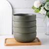 imageAmorArc Stoneware Cereal Bowls for Kitchen 28oz Large Ceramic Soup Bowls Set of 6 for Meal ChipResistant Kitchen Bowls with Wavy Rim Reactive GlazeMatte BlackReactive Glaze