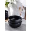 imageAmorArc Stoneware Cereal Bowls for Kitchen 28oz Large Ceramic Soup Bowls Set of 6 for Meal ChipResistant Kitchen Bowls with Wavy Rim Reactive GlazeMatte BlackMatte Black