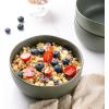 imageAmorArc Stoneware Cereal Bowls for Kitchen 28oz Large Ceramic Soup Bowls Set of 6 for Meal ChipResistant Kitchen Bowls with Wavy Rim Reactive GlazeMatte BlackReactive Glaze