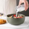 imageAmorArc Stoneware Cereal Bowls for Kitchen 28oz Large Ceramic Soup Bowls Set of 6 for Meal ChipResistant Kitchen Bowls with Wavy Rim Reactive GlazeMatte BlackReactive Glaze