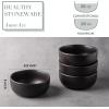 imageAmorArc Stoneware Cereal Bowls for Kitchen 28oz Large Ceramic Soup Bowls Set of 6 for Meal ChipResistant Kitchen Bowls with Wavy Rim Reactive GlazeMatte BlackMatte Black