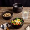 imageAmorArc Stoneware Cereal Bowls for Kitchen 28oz Large Ceramic Soup Bowls Set of 6 for Meal ChipResistant Kitchen Bowls with Wavy Rim Reactive GlazeMatte BlackMatte Black