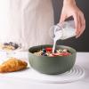 imageAmorArc Stoneware Cereal Bowls for Kitchen 28oz Large Ceramic Soup Bowls Set of 6 for Meal ChipResistant Kitchen Bowls with Wavy Rim Reactive GlazeMatte BlackReactive Glaze