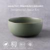 imageAmorArc Stoneware Cereal Bowls for Kitchen 28oz Large Ceramic Soup Bowls Set of 6 for Meal ChipResistant Kitchen Bowls with Wavy Rim Reactive GlazeMatte BlackReactive Glaze