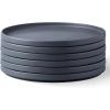 imageAmorArc Stoneware Dinner Plates Set of 4 105 Inch Reactive Matte Glaze Ceramic Plates Set Modern Dinnerware Dish set for Kitchen Microwave Dishwasher Safe Scratch ResistantCharcoal Gray