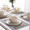 imageAmorArc Stoneware Dinner Plates Set of 4 105 Inch Reactive Matte Glaze Ceramic Plates Set Modern Dinnerware Dish set for Kitchen Microwave Dishwasher Safe Scratch ResistantMatte Ivory