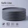 imageAmorArc Stoneware Dinner Plates Set of 4 105 Inch Reactive Matte Glaze Ceramic Plates Set Modern Dinnerware Dish set for Kitchen Microwave Dishwasher Safe Scratch ResistantCharcoal Gray